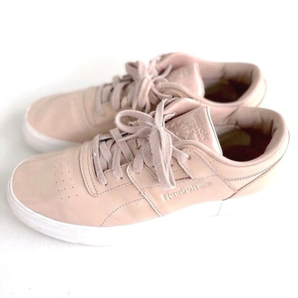 Reebok‎ Classic Sneakers Workout LO FVS Patent Pink Rose Trainers Womens 10 FLAW